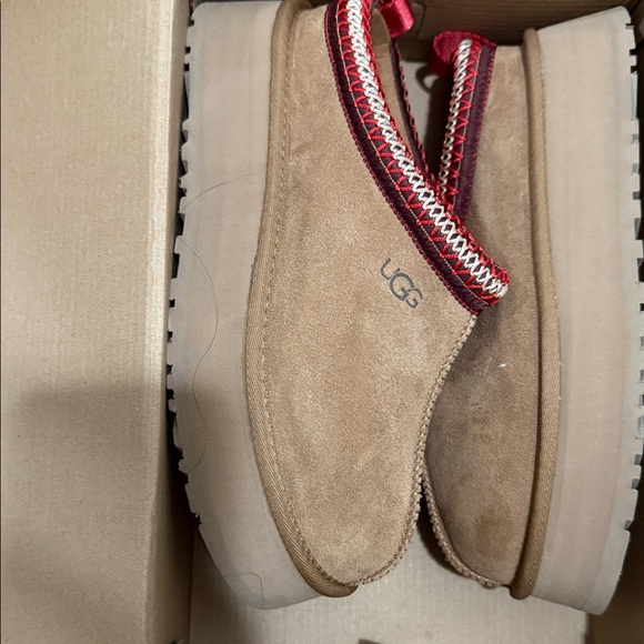 UGG Shoes - UGG Tan and Red Ankle Boots